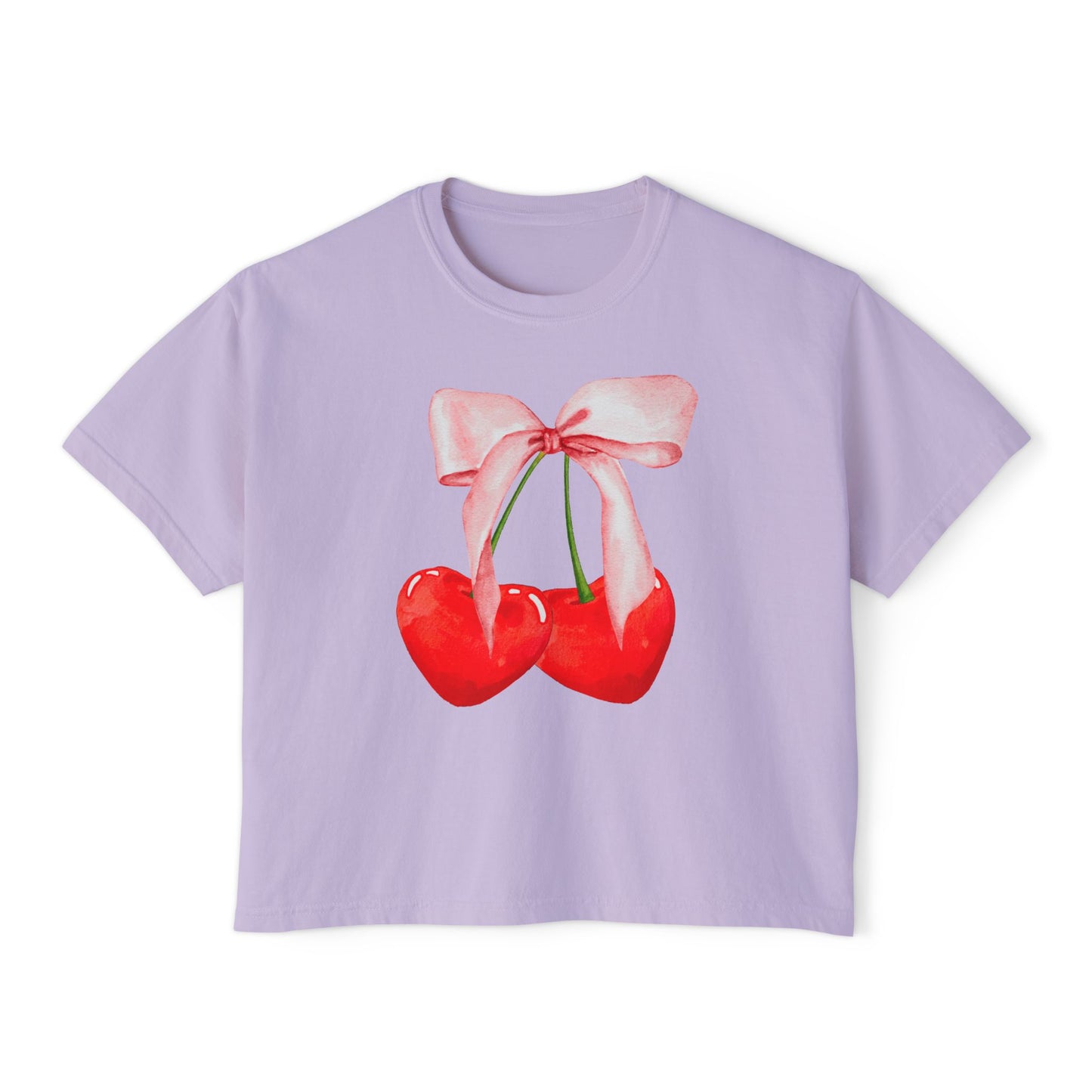 Cherry Hearts - Boxy Crop