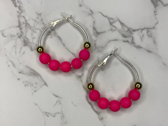 Pink Hoop - Earrings