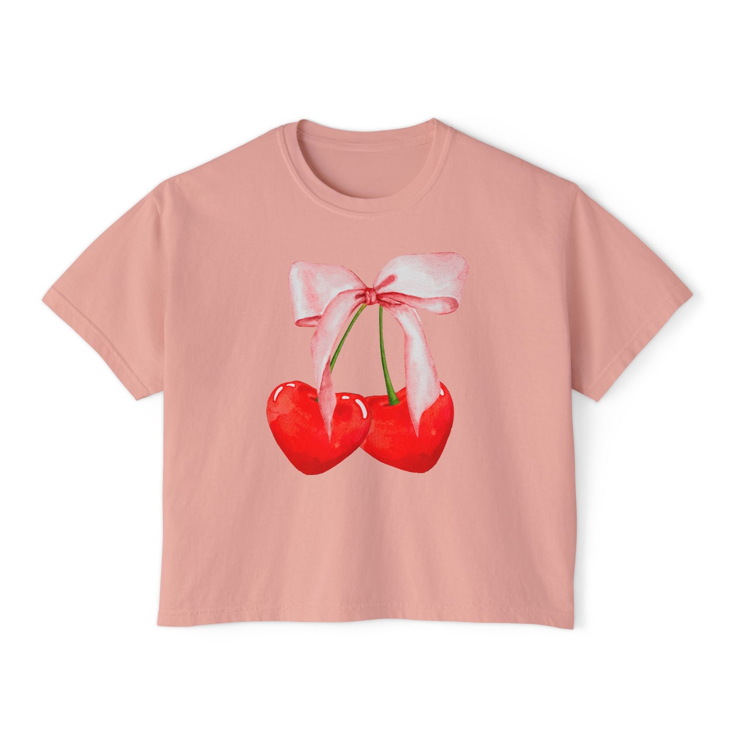 Cherry Hearts - Boxy Crop