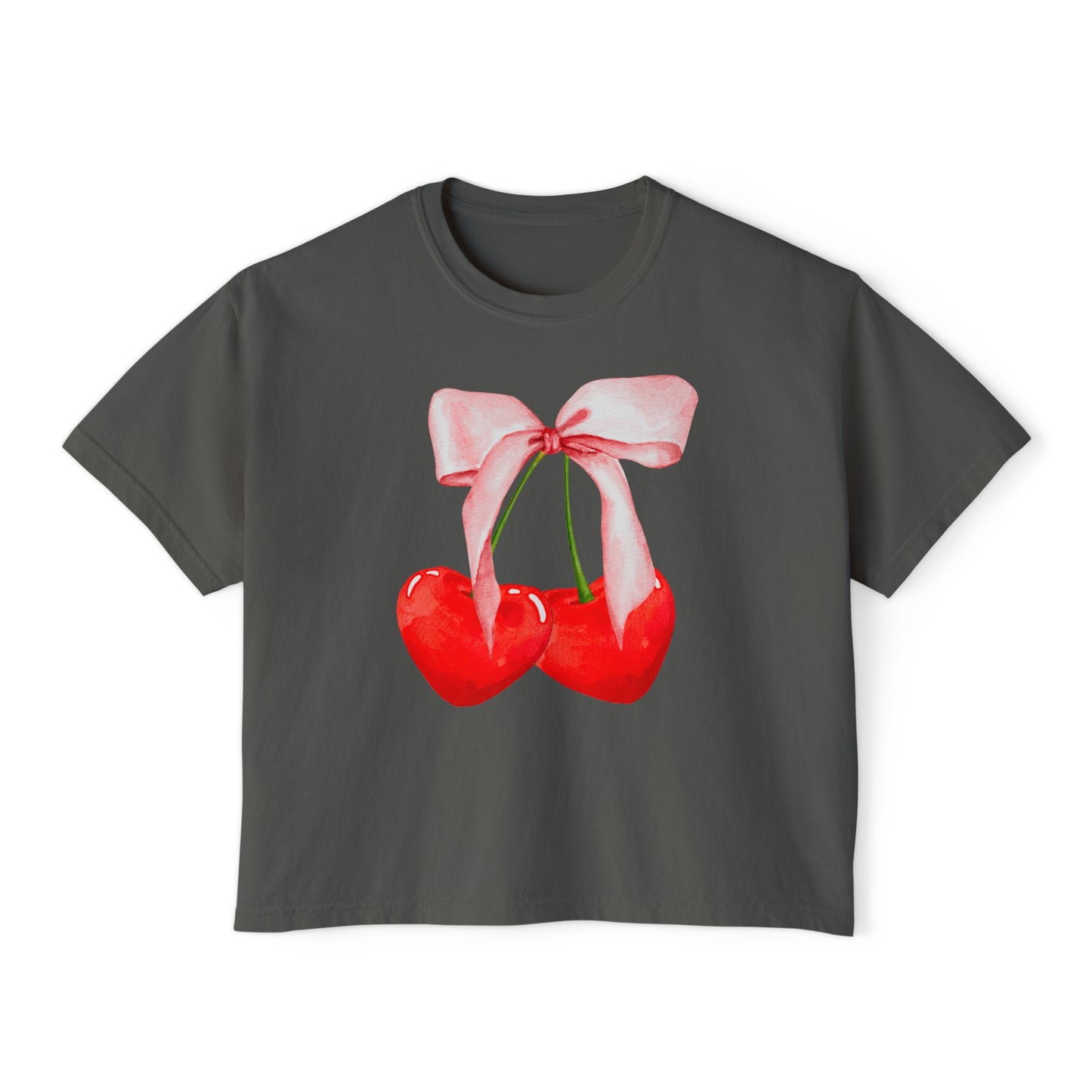 Cherry Hearts - Boxy Crop