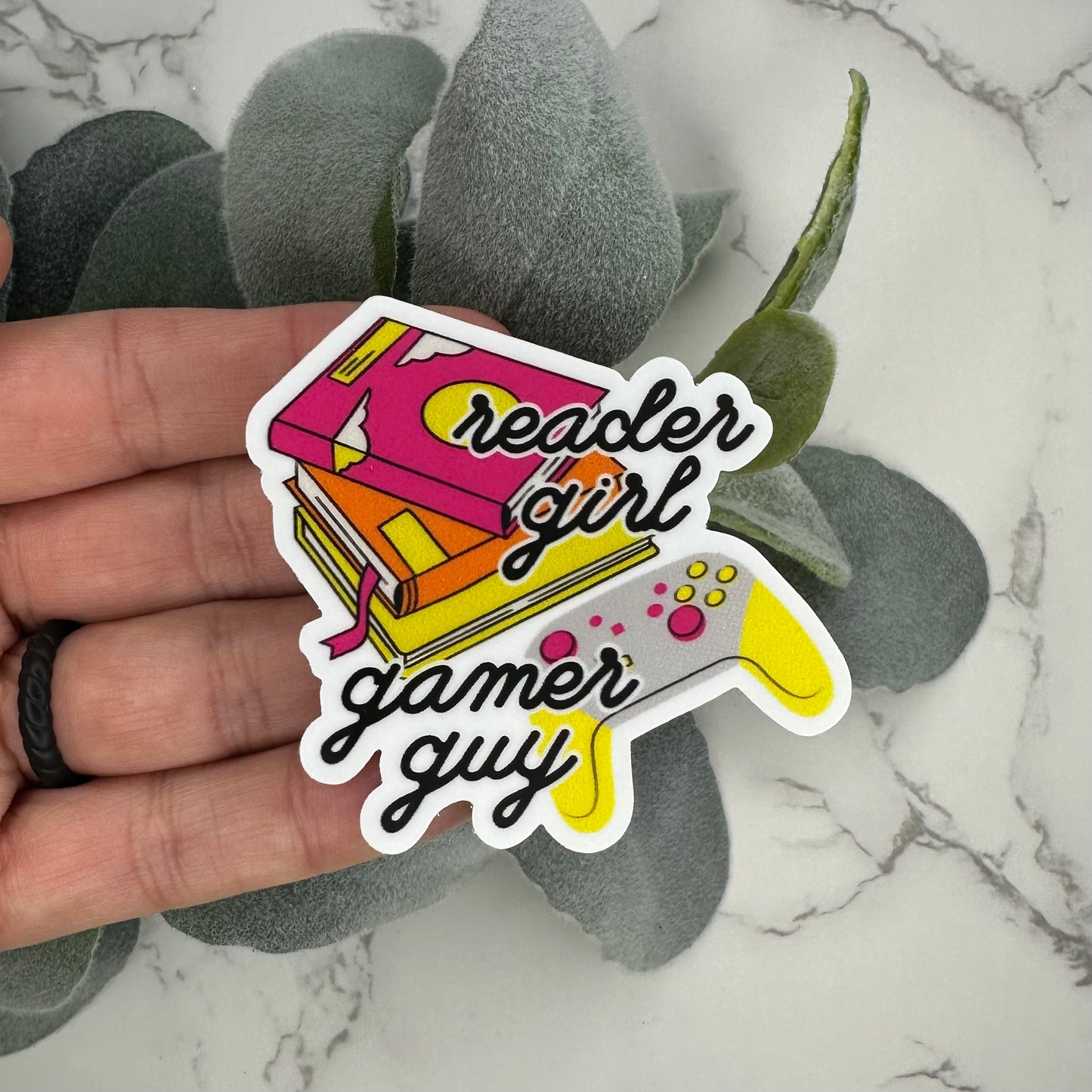 Reader Girl Gamer Guy - Sticker
