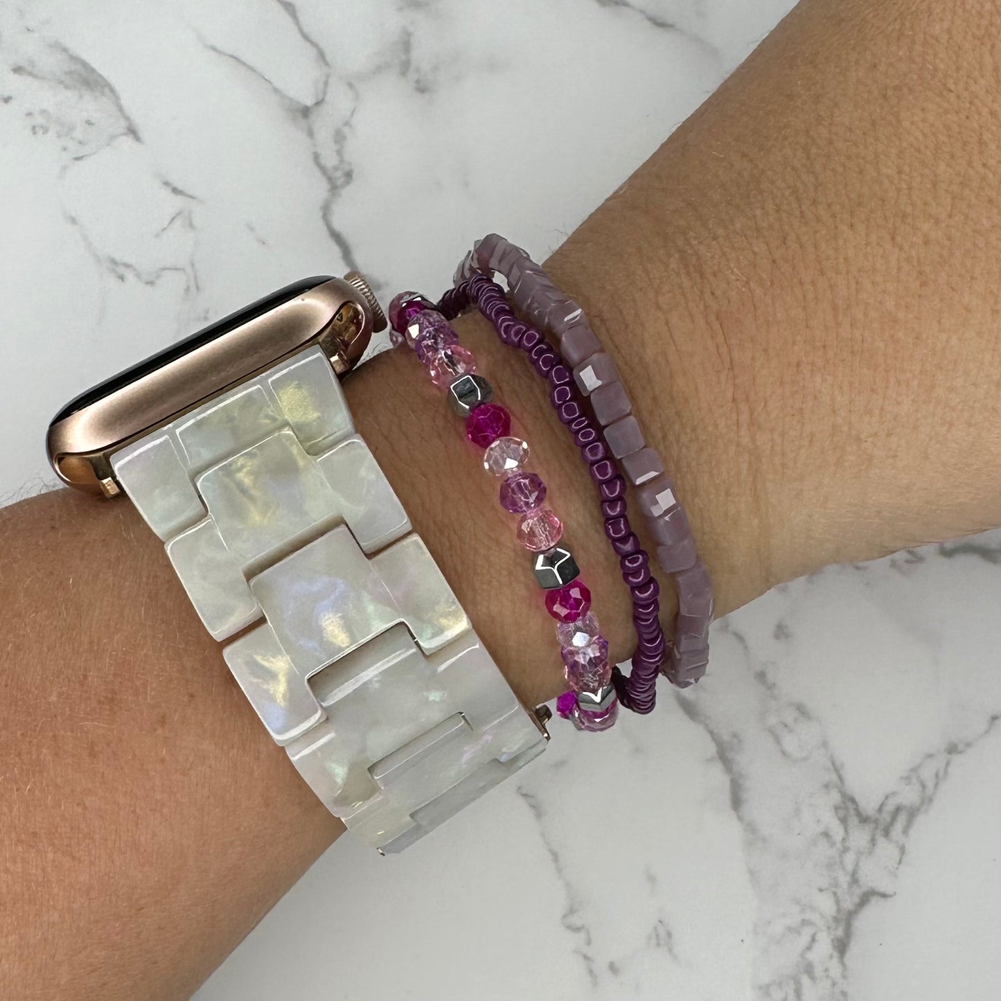 Purple Bracelet Stack