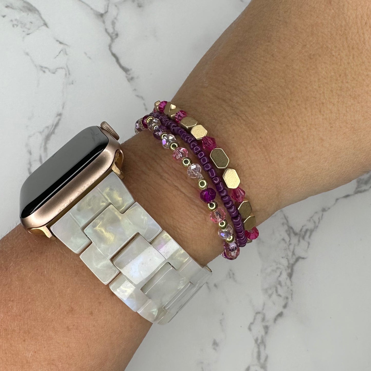 Purple Bracelet Stack