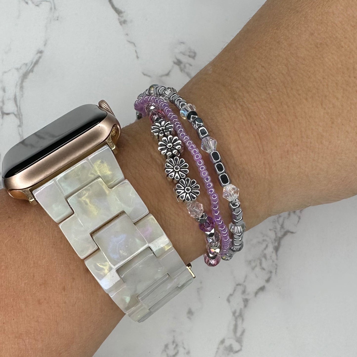 Purple Bracelet Stack