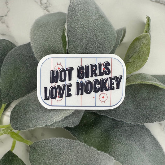 Hot Girls Love Hockey Sticker