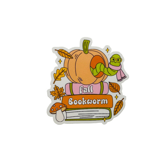 Fall Bookworm - Sticker