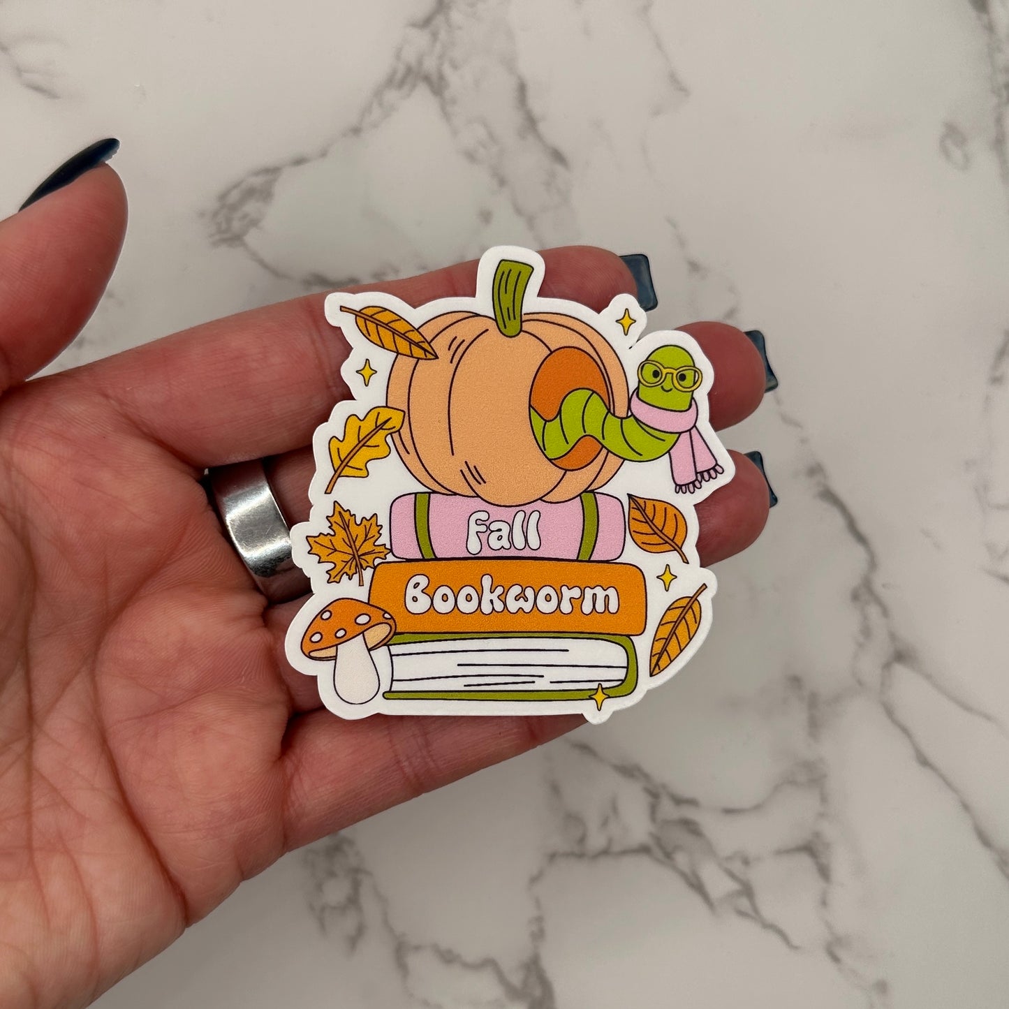 Fall Bookworm - Sticker