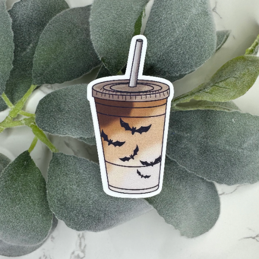 Iced Coffee and Bats Sticker